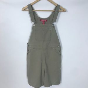 Gloria Vanderbilt Overall Shorts Green Sz Medium